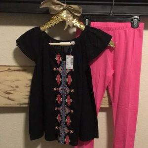 👱‍♀️Children’s Place Pink/Black 2Pc.Top & bottoms